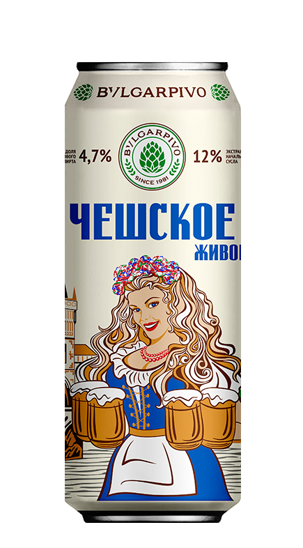 Пиво светлое «Чешское живое» пастеризованное, фильтрованное.